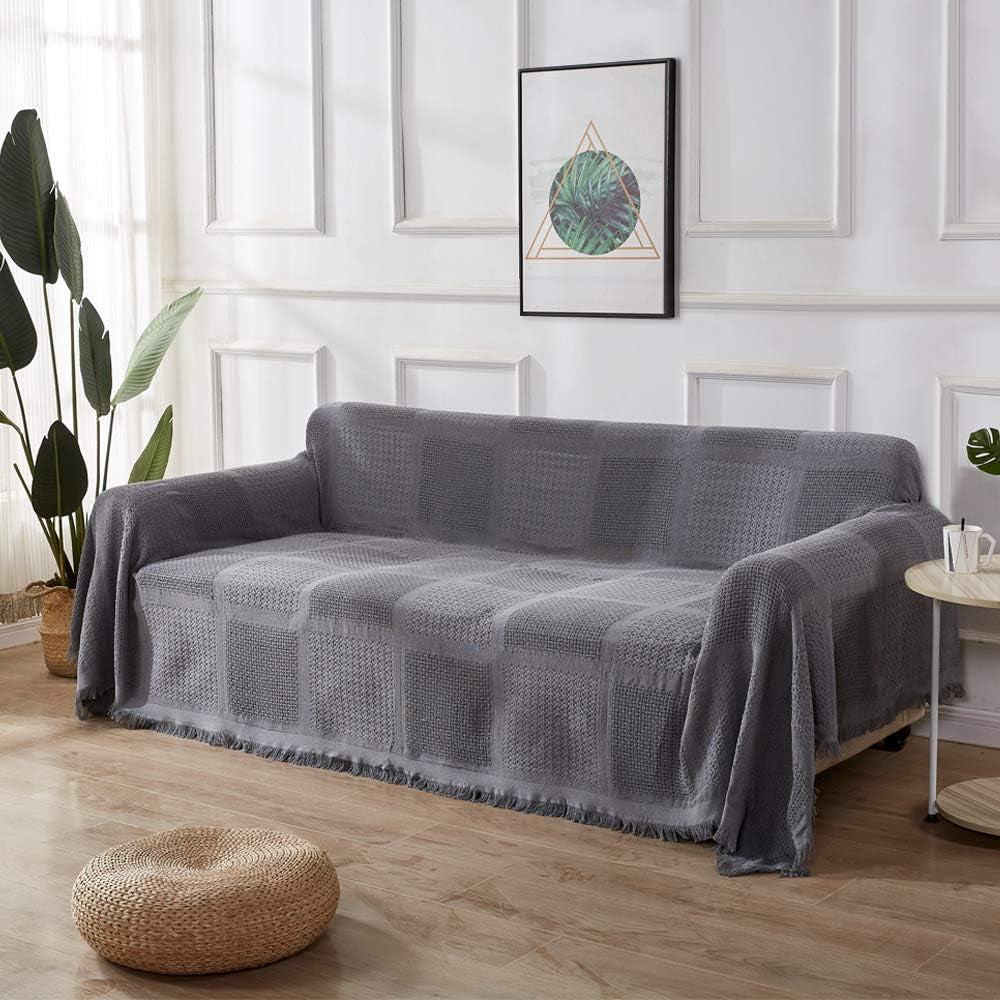 RHF Couch Covers for 3 Cushion Sectional Couch , Sofa Covers for Living Room, Dogs, Couch Protector(Large:Dark Grey)