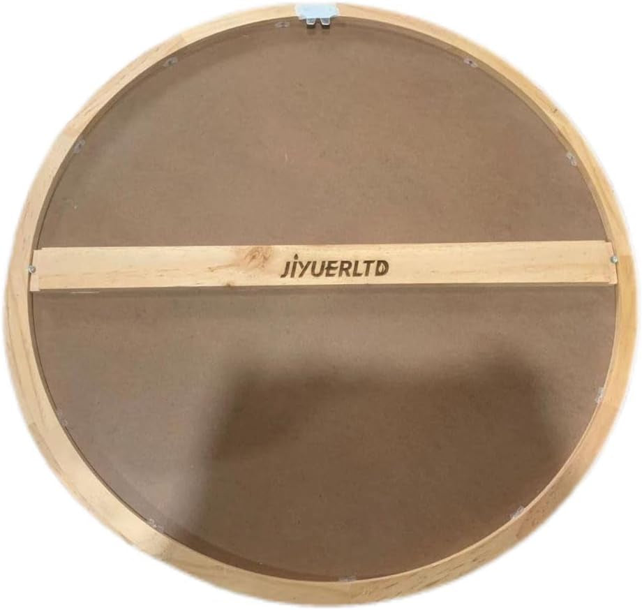 Wall Mirror, round Mirror, Decorative Wood Frame Mirrors for Bathroom Entryways Living Rooms and Powder Room,Bedroom (Natural Wood, Large 24“)