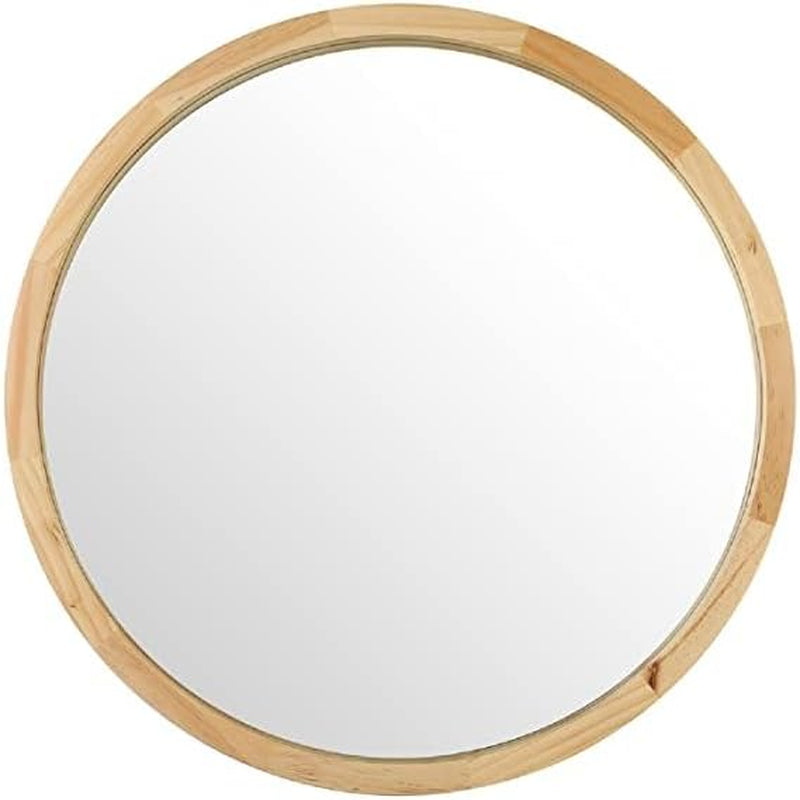 Wall Mirror, round Mirror, Decorative Wood Frame Mirrors for Bathroom Entryways Living Rooms and Powder Room,Bedroom (Natural Wood, Large 24“)