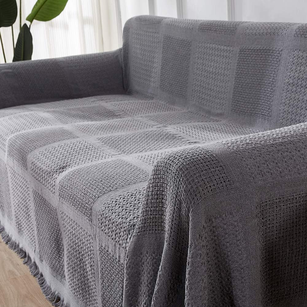 RHF Couch Covers for 3 Cushion Sectional Couch , Sofa Covers for Living Room, Dogs, Couch Protector(Large:Dark Grey)